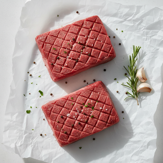 FARM RAISED GRASS FED ANGUS BEEF STEAK CUBE 2 PK.