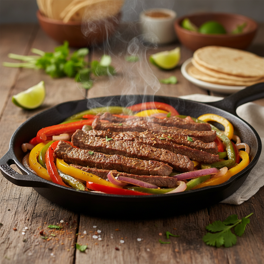 FARM RAISED GRASS FED ANGUS BEEF FAJITA STRIPS