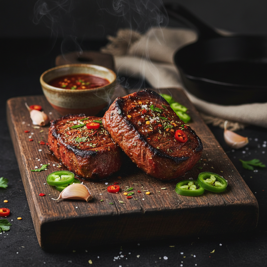 FARM RAISED GRASS FED ANGUS BEEF PICANTE STEAK SMALL 2PK