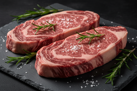 FARM RAISED GRASS FED ANGUS BEEF RIBEYE STEAK 2"2PK