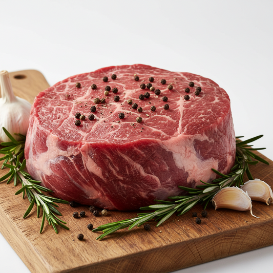 FARM RAISED GRASS FED ANGUS BEEF ROUND ROAST
