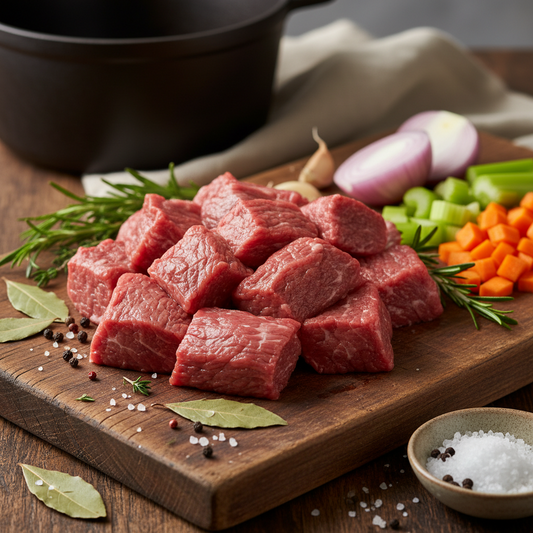 FARM RAISED GRASS FED ANGUS BEEF STEW MEAT
