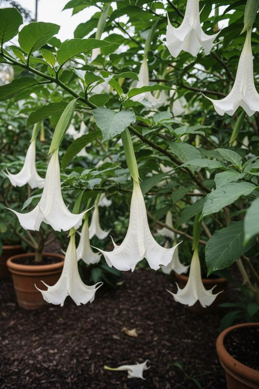 Brugansmansia  Angel trumpet white