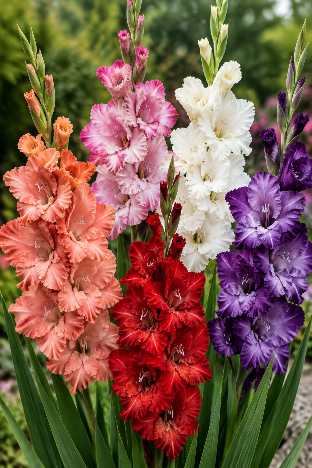 Gladiolus Hybrid ruffled mix